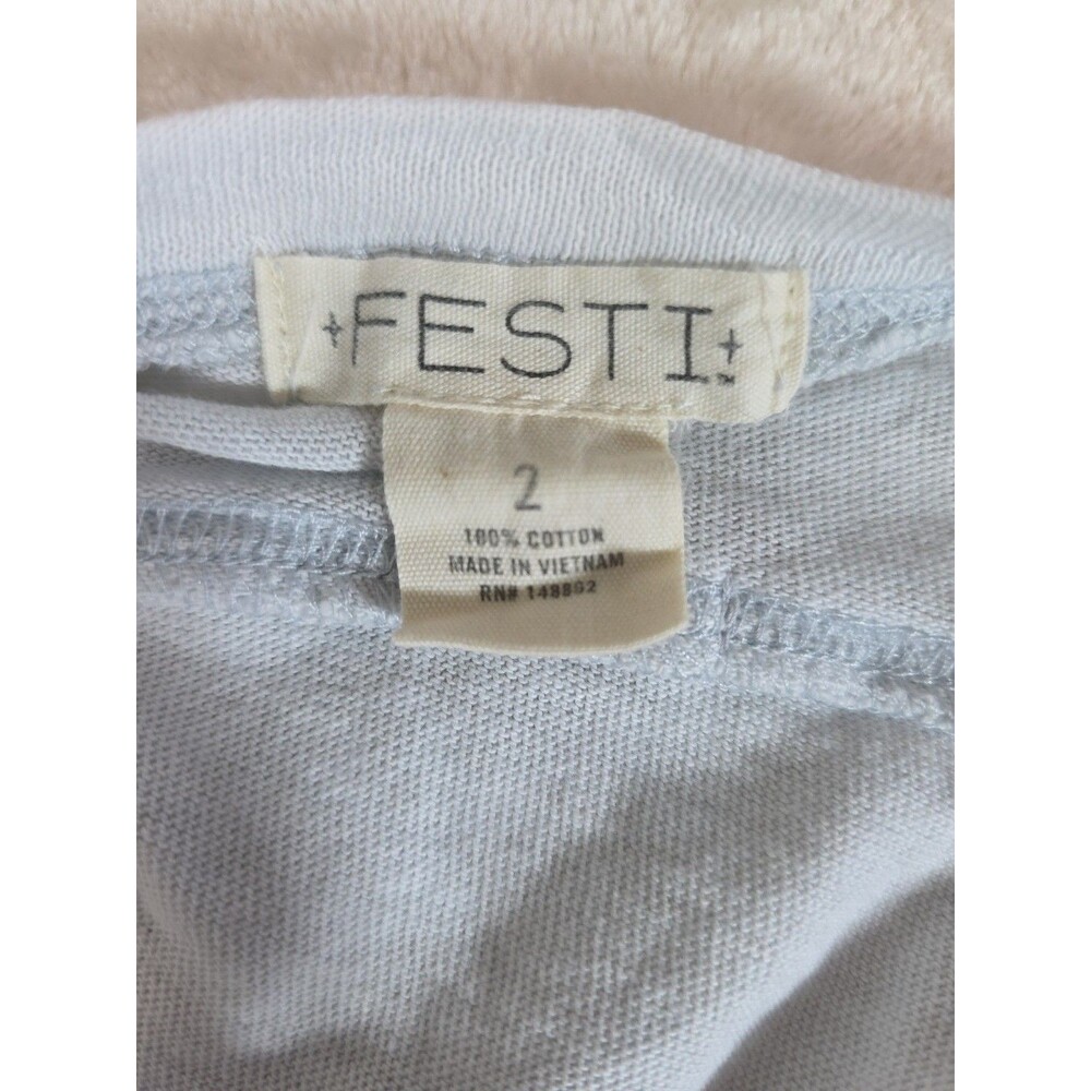 Torrid Festi Crop Size 2 Oversized T-Shirt Raw Hem (Very Light Blue) Cap Sleeve - Picture 5 of 9